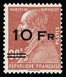 N°3 10F sur 90c rouge Berthelot, neuf *, très frais,