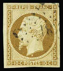 N°9 10c bistre-jaune, obl. PC, TB