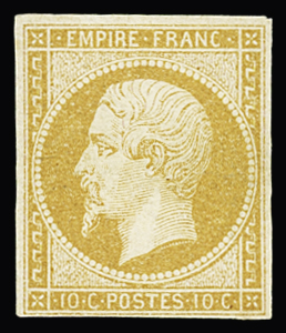 N°13A 10c bistre, Type I, neuf *, très frais, TB. Signé