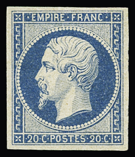 N°14A 20c bleu, Type I, neuf *, TB. Signé A.Brun, Calves,