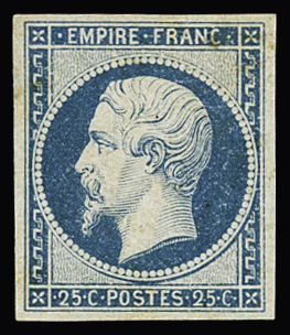 N°15 25c bleu, neuf *, rousseur de gomme sinon TB