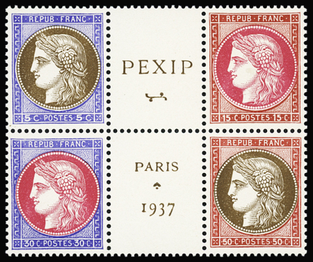 N°348/351 Exposition philatélique de Paris, coeur du