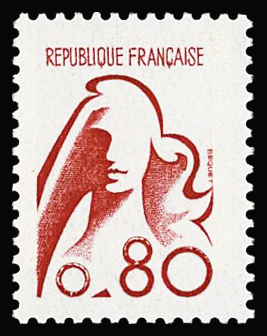 N°1841A Marianne de Béquet, non émis, 80c rouge, neuf