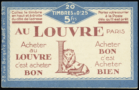 N°140-C13 Carnet LOUVRE de 20 timbres, neuf **, TTB,