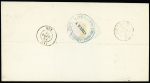 N°14B 20c bleu avec piquage Suss sur lettre de Paris