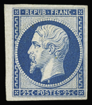 N°10 25c bleu, neuf avec gomme et BdF, TB. Signé Calves