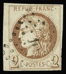 N°40Ad 2c brun-rouge, impression fine de Tours,  obl.