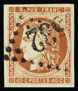 N°48d 40c rouge sang clair, obl. GC 532 (Bordeaux,