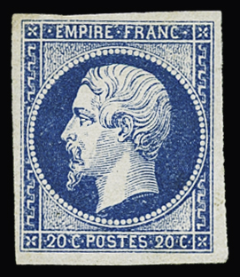 N°14A 20c bleu, neuf *, TB. Signé Calves
