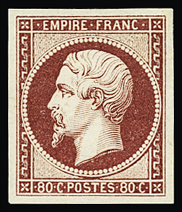 N°17A 80c carmin, neuf *, TB. Signé JF.Brun