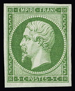 N°12 5c vert, neuf **, TTB. Signé A.Brun (cote pour