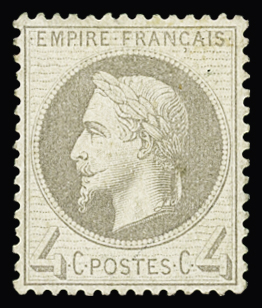 N°27A 4c gris, neuf *, bon centrage, TB. Signé A.Brun