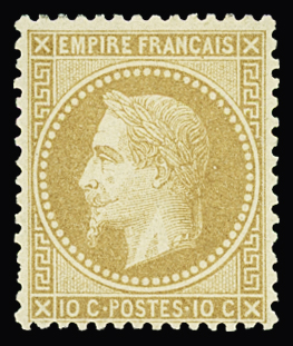 N°28B 10c bistre, neuf *, bien centré, TB