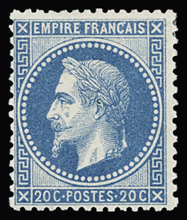 N°29B 20c bleu, neuf *, bien centré, TB. Signé A.Brun