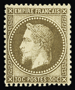 N°30 30c brun, variété impression défectueuse, très