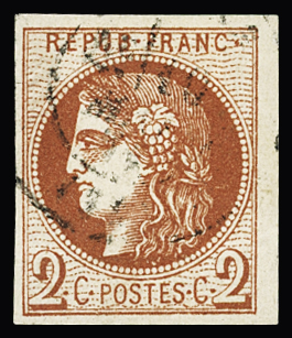 N°40Bf 2c rouge-brique foncé, obl CàD, TB. Signé A.Brun