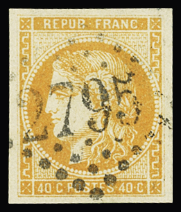 N°48h 40c jaune-orange obl GC 2795 (Pau, Basses-Pyrénées),