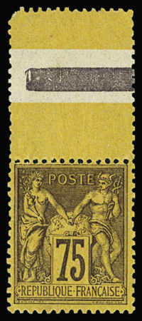 N°99 75c violet et orange avec BdF décoré mais pli
