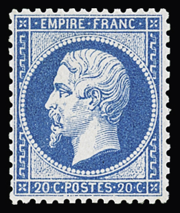 N°22 20c bleu, neuf *, TB. Signé Calves