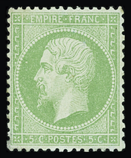 N°20 5c vert, neuf * (quasi **), TB. Signé Calves