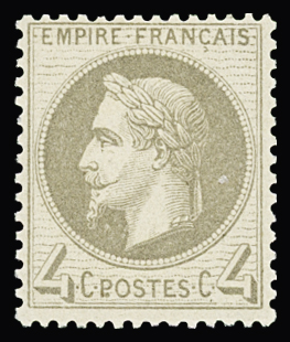 N°27B 4c gris Type II, neuf **, TB. Signé Calves (cote