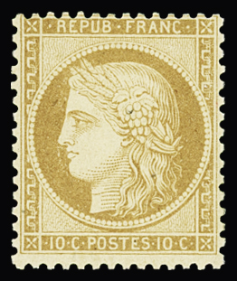 N°36 10c bistre-jaune, neuf * (quasi *), très frais,