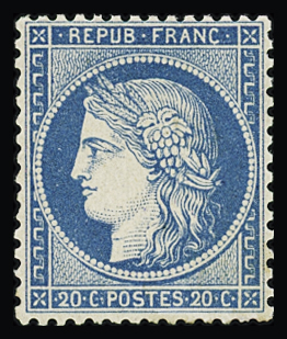N°37 20c bleu, neuf *, TB. Signé Calves