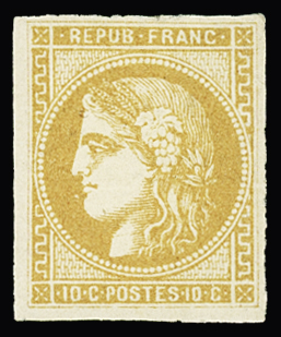 N°43B 10c bistre-jaune Report 2, neuf **, très frais,