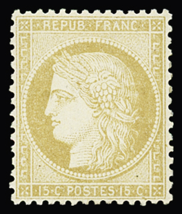 N°59 15c bistre, bon centrage, très frais, neuf *,