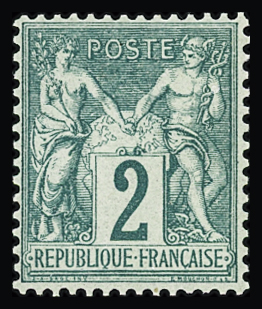 N°62 2c vert, neuf * (quasi *, trace invisible), TTB.