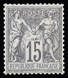 N°66 15c gris, neuf * (quasi *, trace invisible), TB.