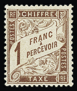 N°25 1f marron, neuf * (quasi **), TB. Signé JF.Brun