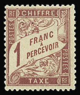 N°39 1f rose sur paille, neuf * (quasi **), TB. Signé