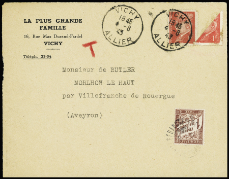 9 lettres dont 4 griffes "Chef de l'Etat français",