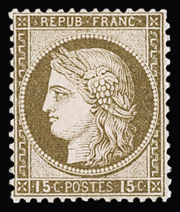 N°55c ERREUR 15c au lieu de 10c brun sur rose, neuf