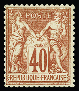 N°70 40c rouge-orange, neuf * (infime trace), TB. Signé