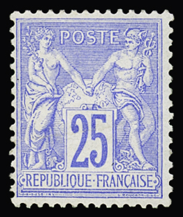 N°78 25c outremer, neuf * (infime trace), TB. Signé