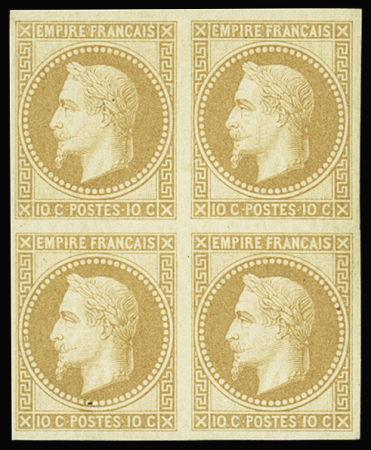N°28Aa 10c bistre, impression fine de Rothschild en
