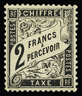 N°23 2f noir, neuf *, une dent restaurée, B/TB. Signé