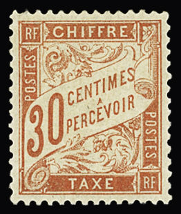 N°34 30c rouge-orange, neuf **, une dent courte amélioré,
