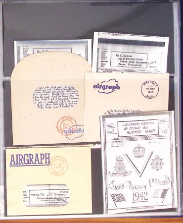 1942-1945, Belle collection de V-Mails et d'Airgraphs