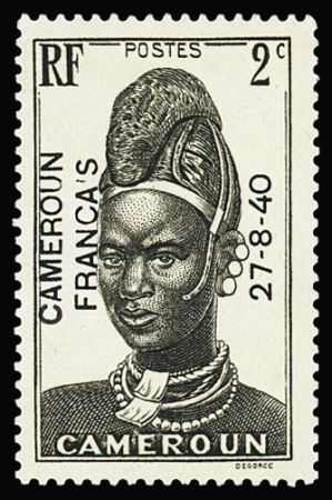 N°208a 2c brun-noir, variété surcharge noire, neuf