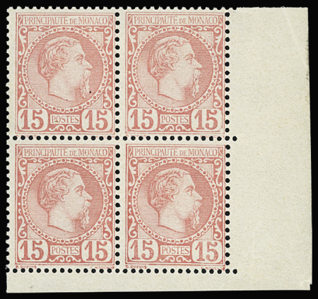 N°5 15c rose en bloc de 4, CdF, neuf **, TB