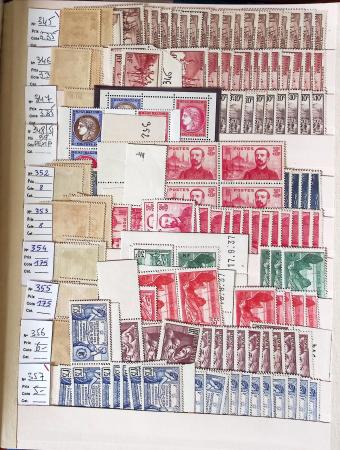 1860-1975, Stock de France neuf */** en 3 classeurs,