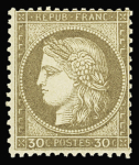 N°56 30c brun, variété impression empâtée rendant les