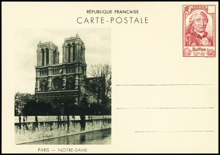 1939 Entier postal Buffon, sans valeur dans le cartouche,