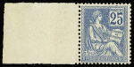 N°118b 25c bleu, variété recto-verso, bdf, neuf **