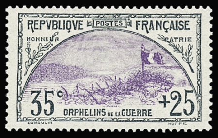 N°152 Orphelins,, 35c +25c ardoise et violet, très