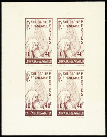 FRANCE LIBRE Poste aérienne n°1, essai de couleur en