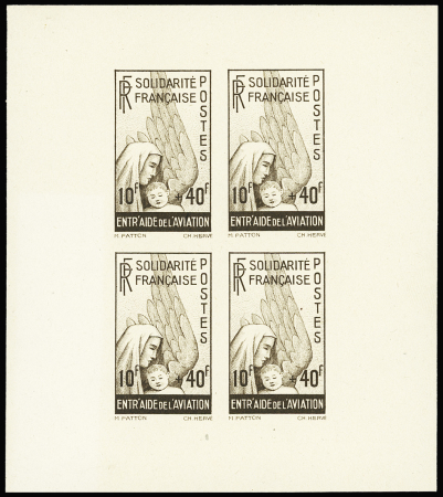 FRANCE LIBRE Poste aérienne n°1, essai de couleur en